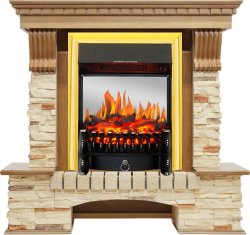 Каминокомплект Royal Flame Pierre Luxe сланец с очагом Fobos FX M Brass