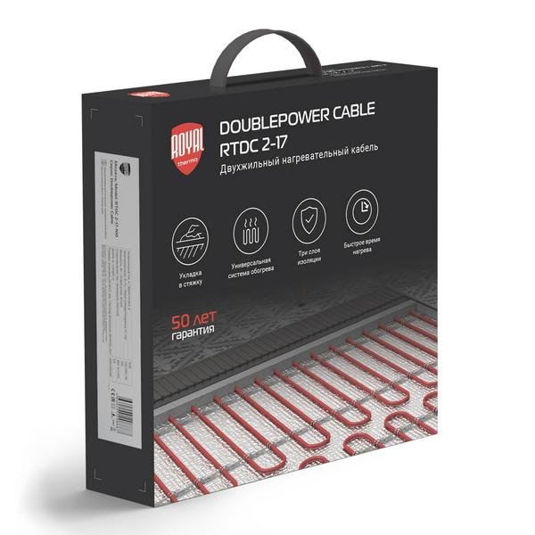 Комплект теплого пола Royal Thermo Doublepower Cable RTDC 2-17-400 с терморегулятором RTS-16