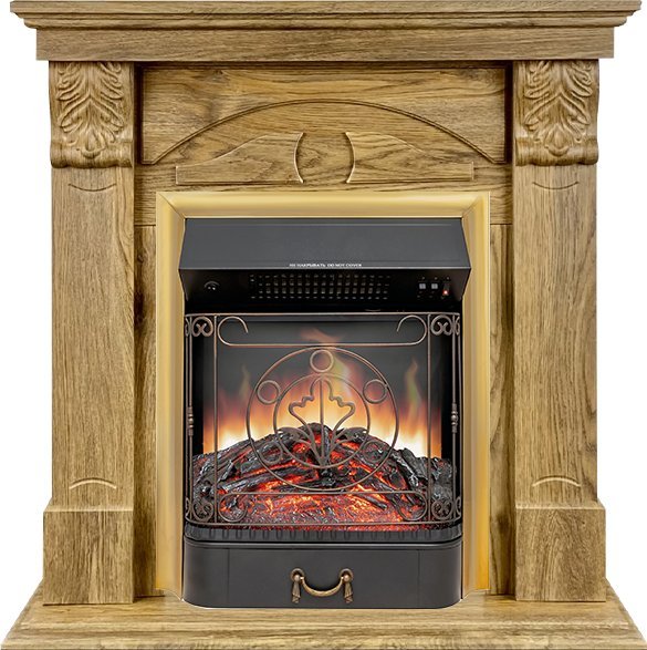 Каминокомплект Royal Flame Dublin RUSTIC (Разборный) с очагом Majestic FX M Brass дуб натуральный