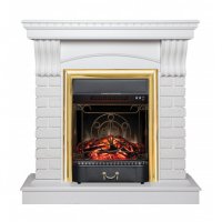 Каминокомплект RealFlame Jazz WT с очагом Majestic Lux Brass S