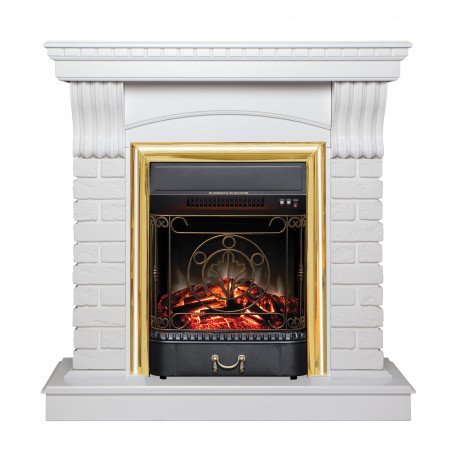 Каминокомплект RealFlame Jazz WT с очагом Majestic Lux Brass S