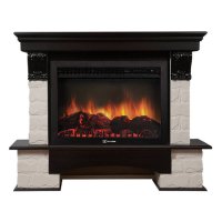 Каминокомплект Firelight Forte 30S с очагом Electrolux EFP/P-3020LS камень белый/шпон темный дуб
