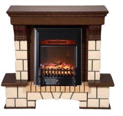 Каминокомплект Interflame Экстер средний дуб с очагом Fobos FX M Black