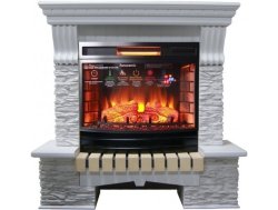 Каминокомплект Interflame Экстер сланец белый с очагом Panoramic 06 25 LED FX
