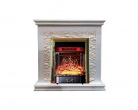 Каминокомплект Interflame Сиена сланец белый с очагом Majestic FX M Brass