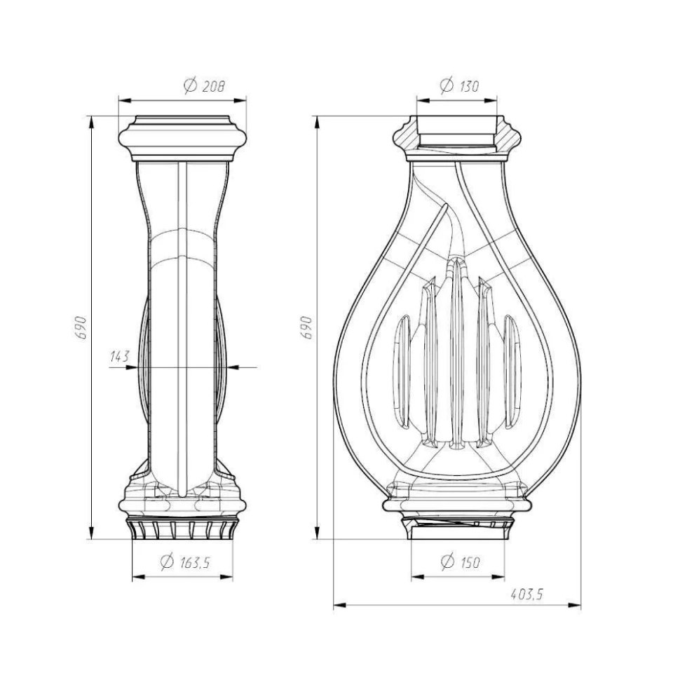 Конвектор PROMetall Лира для печей 150мм дымоход 130мм цвет чёрный