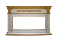 Портал Interflame Елизавета под очаг FreeSpace 40 LED FX QZ белый с золотой патиной