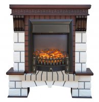 Каминокомплект RealFlame Stone new STD/EUG AO (DN) с очагом Fobos s Lux Black/Brass