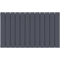 Биметаллический радиатор отопления Rifar Supremo 500 боковое подключение 12 секций титан