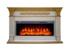 Каминокомплект Interflame Елизавета с очагом FreeSpace 40 LED FX QZ белый с золотой патиной