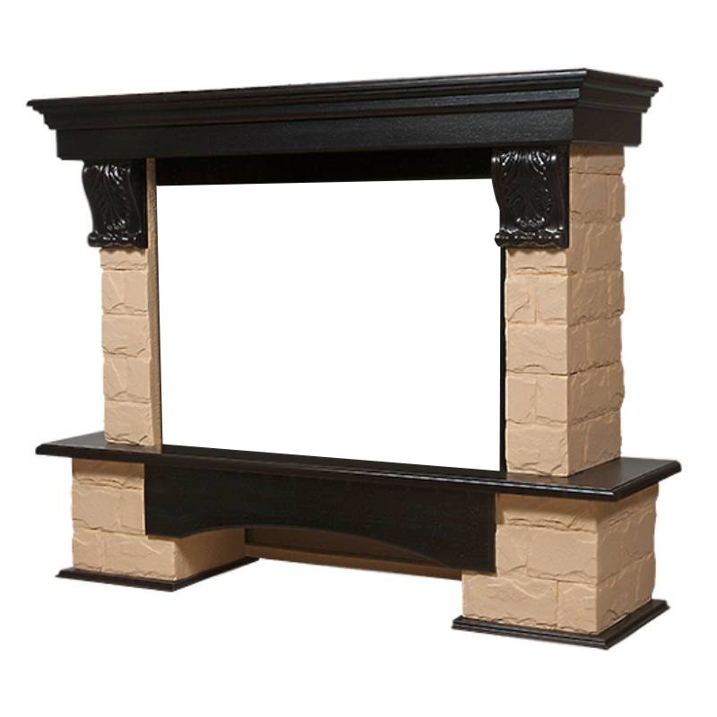 Портал Firelight Forte 30S камень бежевый/шпон венге