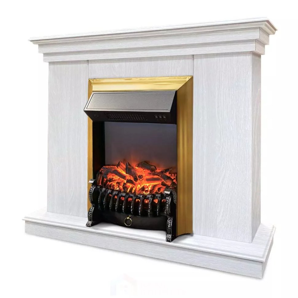 Каминокомплект Хорошие Камины Марс с очагом RealFlame Fobos Lux BR S белое дерево