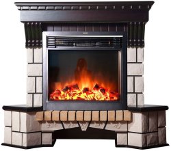 Каминокомплект Interflame Экстер махагон угловой с очагом Jupiter FX M Black