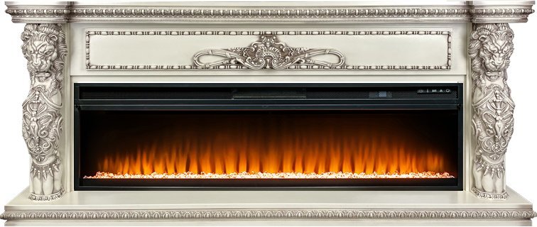 Каминокомплект Royal Flame Windsor с очагом Vision 60 LED слоновая кость с патиной