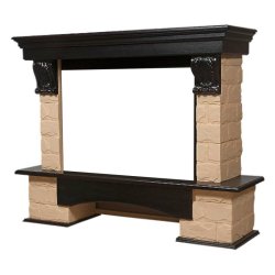 Портал Firelight Forte 30S камень бежевый/шпон темный дуб