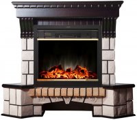 Каминокомплект Interflame Экстер махагон угловой с очагом Jupiter FX M Brass