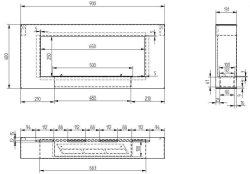 Биокамин настенный Zefire Orion 900 с белой рамкой