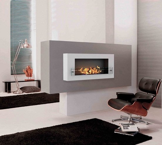 Биокамин настенный Zefire Orion 900 с белой рамкой