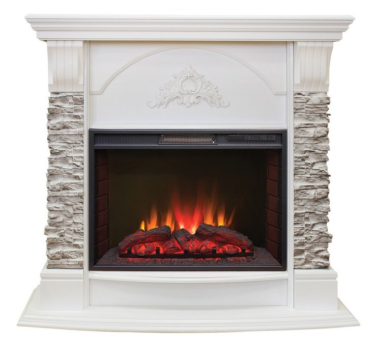 Каминокомплект RealFlame Athena GR STD/EUG/25/24 WT с очагом Irvine 24