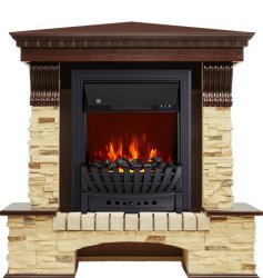Каминокомплект Royal Flame Pierre Luxe сланец угловой с очагом Aspen Black