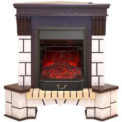 Каминокомплект RealFlame Stone Corner new STD/EUG AO (DN) с очагом Fobos s Lux Black/Brass