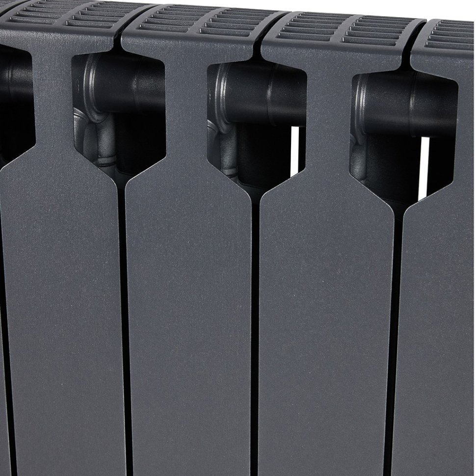 Биметаллический радиатор отопления Rifar Supremo 350 боковое подключение 10 секций титан