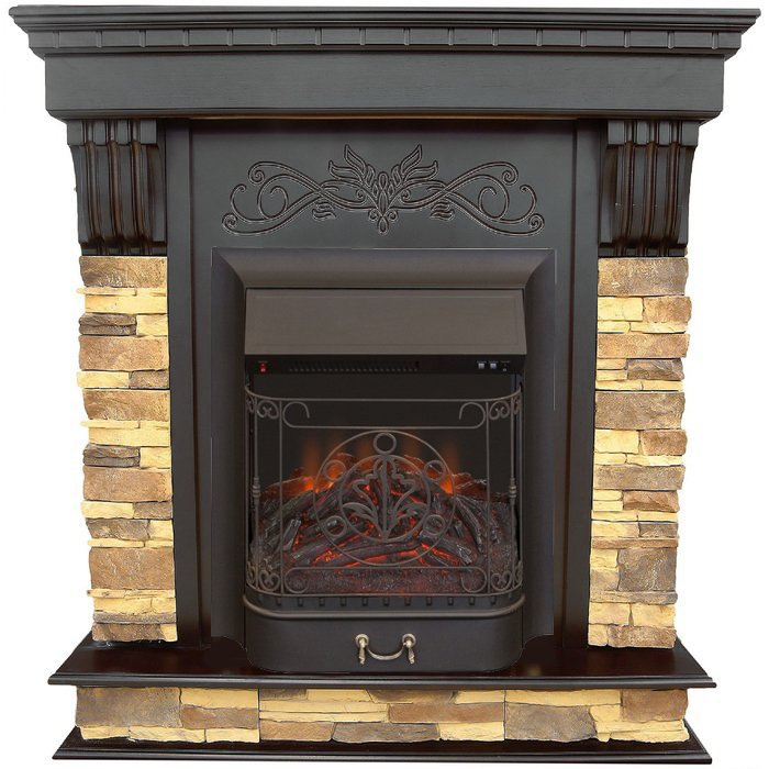 Каминокомплект Interflame Брайт венге с очагом Majestic FX M Black