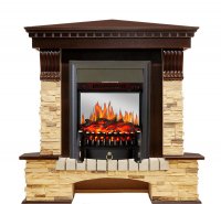 Каминокомплект Royal Flame Pierre Luxe сланец угловой с очагом Fobos FX M Black