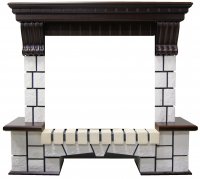 Портал Interflame Экстер темный дуб под очаг Panoramic 25-30 3D