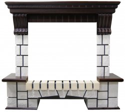 Портал Interflame Экстер темный дуб под очаг Panoramic 25-30 3D