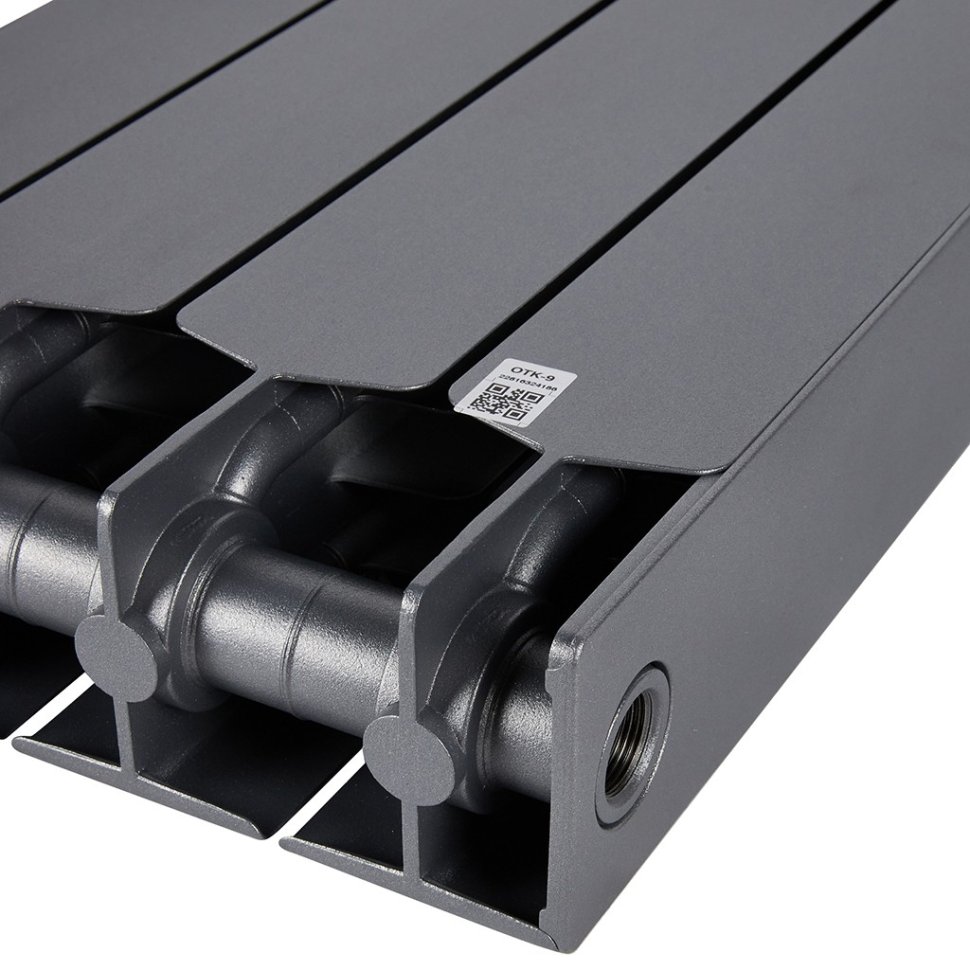 Биметаллический радиатор отопления Rifar Supremo 500 боковое подключение 4 секции титан