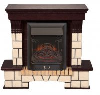 Каминокомплект Interflame Экстер темный дуб с очагом Majestic FX M Black